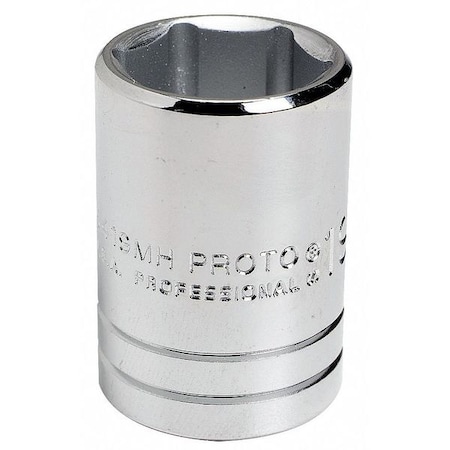 1/2 in Drive, 19mm Hex Metric, Socket, 6 Points,  Steel, Chrome, 19 mm