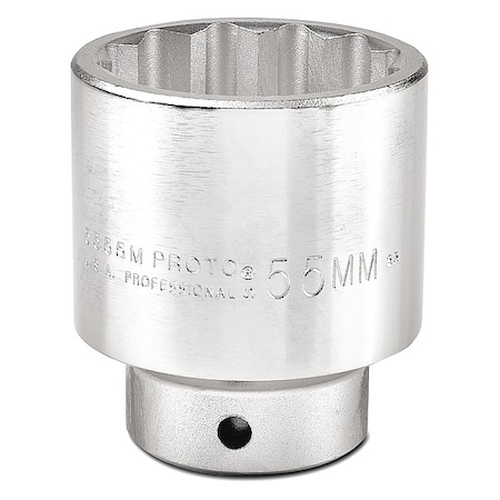 3/4 in Drive, 55mm Triple Square Metric Socket, 12 Points