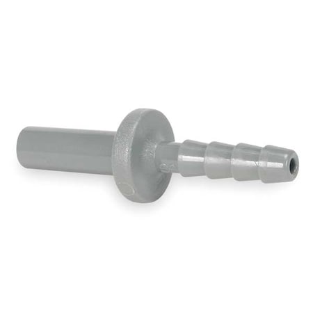 Barbed Fitting Adapter, 1/4 in Tube Size, Acetal, Gray, 10 PK