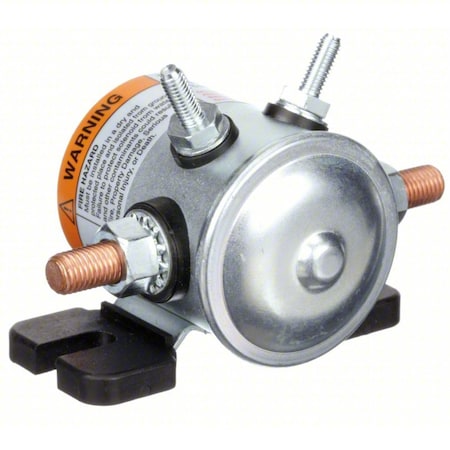 DC Power Solenoid, Dust Resistant, 50A, 36VDC, SPNO, Continuous Duty, No. 10-32, Isolated Coil Type