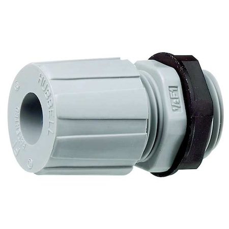 Liquid Tight Connector,3/8 in.,Gray