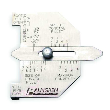 Butt/Fillet Weld Gauge,From 0 to 3/4 In