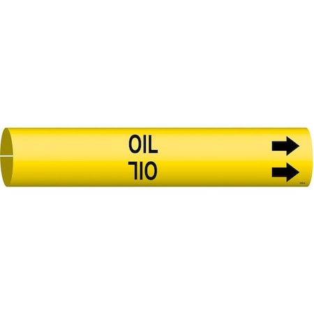 Pipe Marker,Oil,Yellow,3/4 to 1-3/8 In