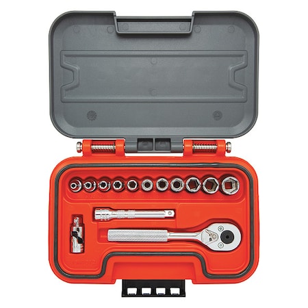 1/4 in Drive Socket Set SAE 14 Pieces 1/8 in to 1/2 in , Chrome