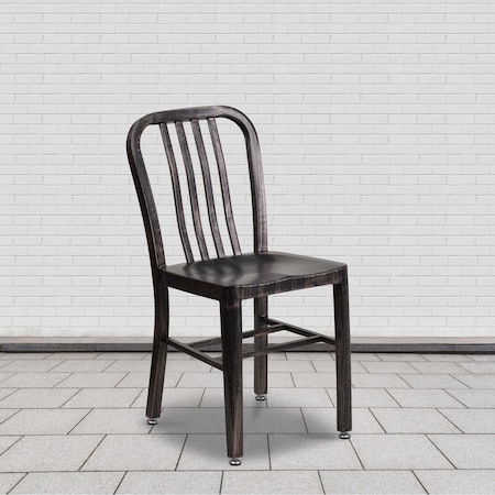 2PK Black-Gold Metal Indoor-Outdoor Chair - Bistro