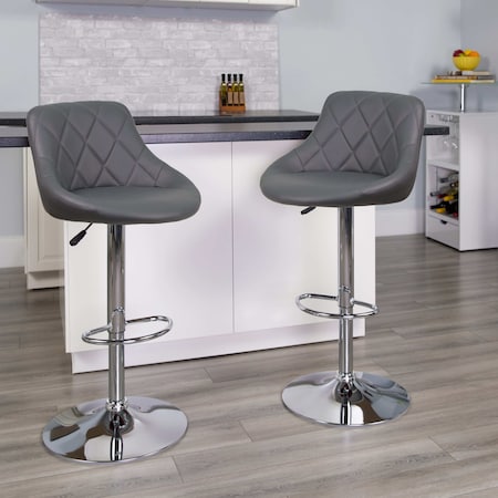 Gray Vinyl Barstool,PK2