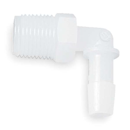 Elbow,HDPE,Barbed1/4in,MNPT3/8in,PK10