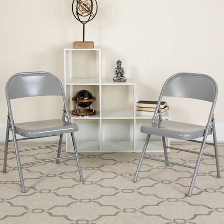 Gray Metal Folding Chair,PK2