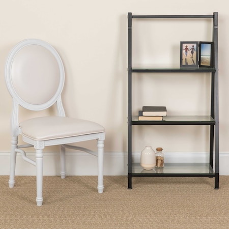 White Round Back Dining Chair,PK2