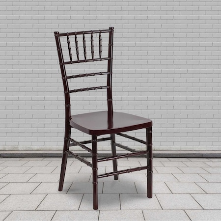 HERCULES Series Mahogany Resin Stacking Chiavari Chair,PK2