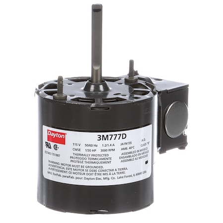 HVAC Motor,1/30 HP,3000 rpm,115V,3.3