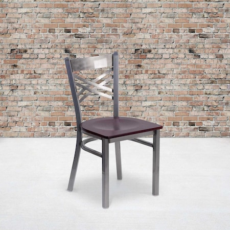 Clear X Chair-Mah Seat,PK2