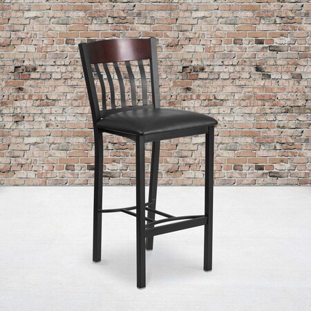 Bk/Nat Vert Stool-Black Seat,PK2