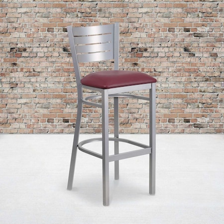 Silver Slat Stool-Burg Seat,PK2