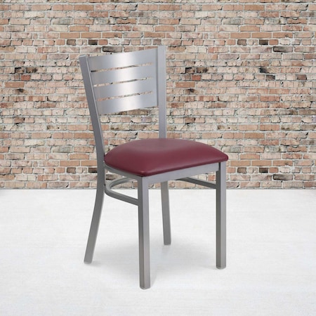 Silver Slat Chair-Burg Seat,PK2