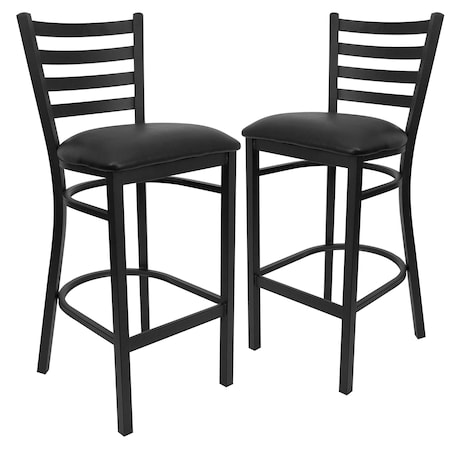 Black Ladder Stool-Black Seat,PK2