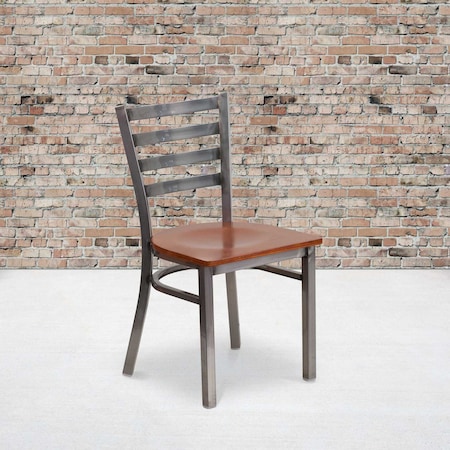 Clear Ladder Chair-Cherry Seat,PK2