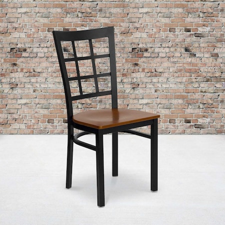 Black Window Chair-Cherry Seat,PK2