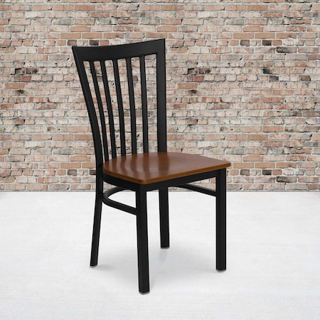 Black School Chair-Cherry Seat,PK2