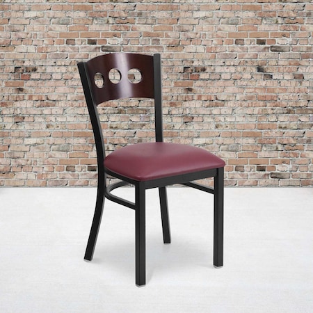 Bk/Wal 3 Circ Chair-Burg Seat,PK2