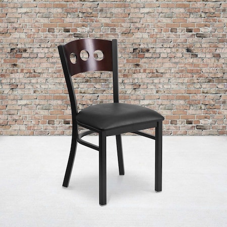 Bk/Wal 3 Circ Chair-Black Seat,PK2