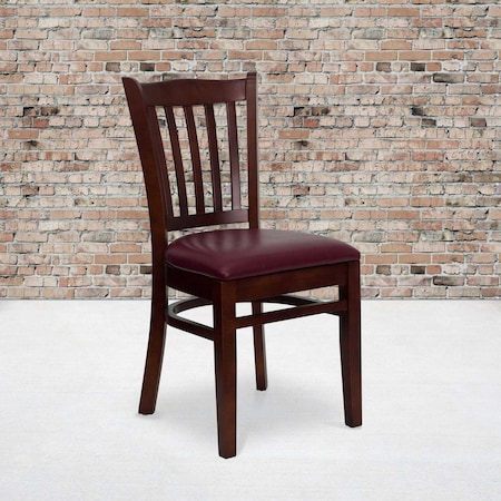 Mahogany Wood Chair-Burg Vinyl,PK2