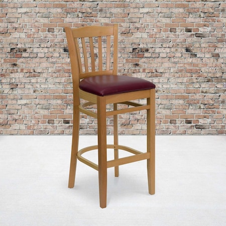 Natural Wood Stool-Burg Vinyl,PK2