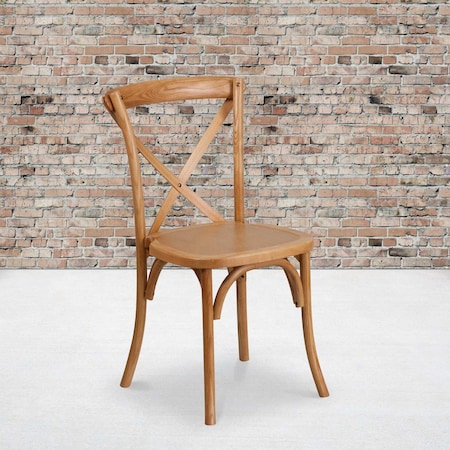 HERCULES Series Oak Cross Back Chair,PK2