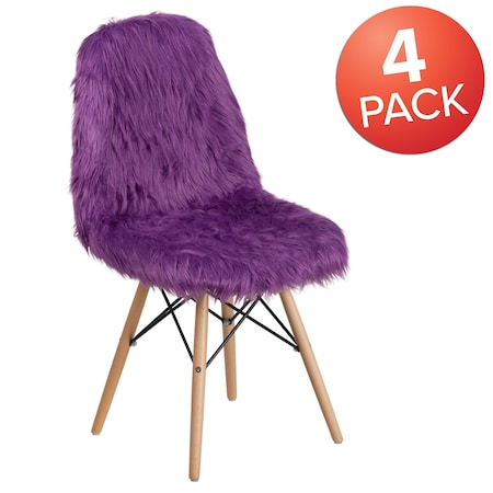 Shaggy Dog Purple Accent Chair,PK4