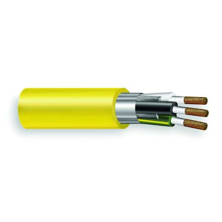 Portable Cord, SJOOW, 14 AWG, 3 C, Yellow, EPDM Rubber, Stranded, 300V, Indoor/Outdoor, 250 ft