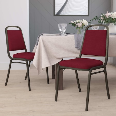 Burgundy Fabric Banquet Chair,PK4