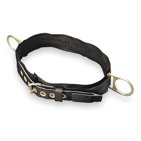 Body Belt, 2 D-Rings, Hips Location, Stainless Steel, Includes Padding: Yes ,S