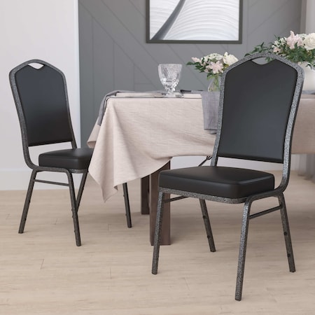 Black Vinyl Banquet Chair,PK4