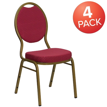 Burgundy Fabric Banquet Chair,PK4