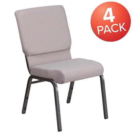 Gray Dot Fabric Church Chair,PK4