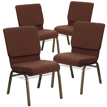 Brown Fabric Church Chair,PK4