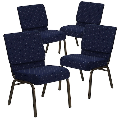 Blue Dot Fabric Church Chair,PK4