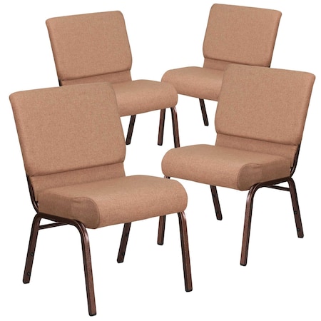 Caramel Fabric Church Chair,PK4