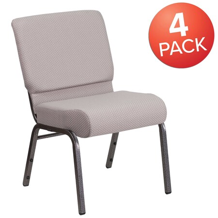 Gray Dot Fabric Church Chair,PK4