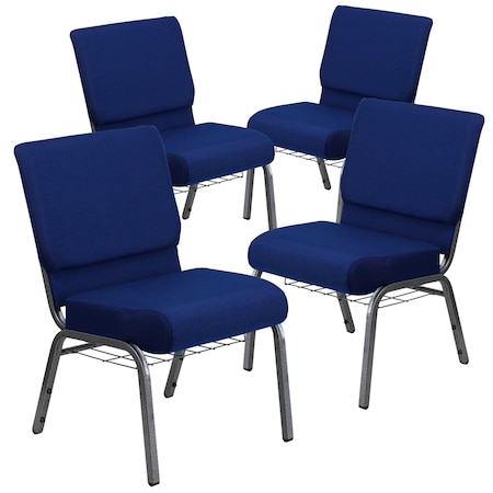 Navy Blue Fabric Church Chair,PK4