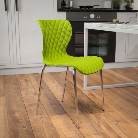 Lowell Contemporary Design Citrus Green Plastic Stack Chair, PK4
