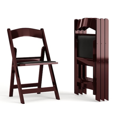 Mahogany Resin Folding Chair,PK4