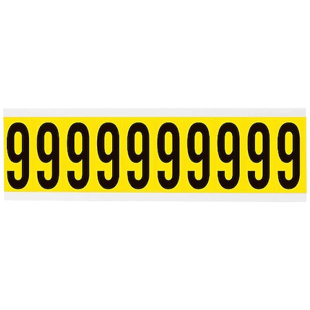Number Label, 9, 2-1/4in.Hx7/8in.W