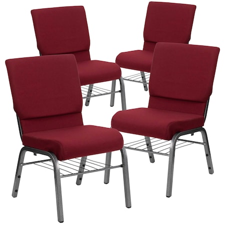 Burgundy Fabric Church Chair,PK4