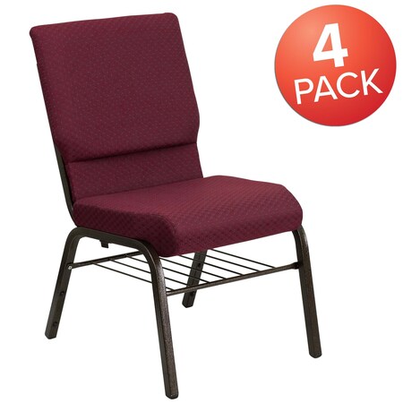 Burgundy Fabric Church Chair,PK4