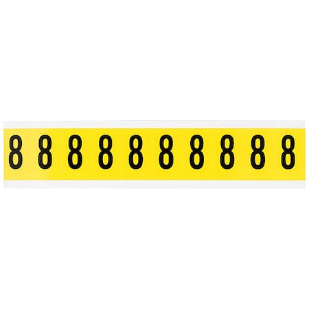 Number Label, 8, 1-1/2in.Hx7/8in.W