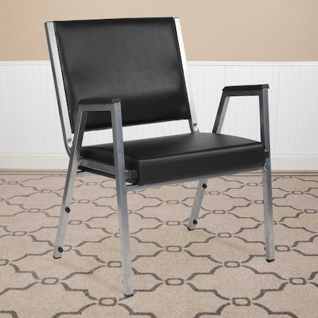 HERCULES Series 1000 lb. Rated Black Antimicrobial Vinyl Bariatric Medical Reception Arm Chair, PK4