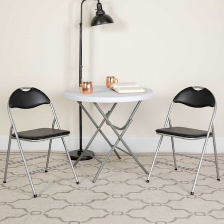 Black Vinyl Folding Chair,PK4