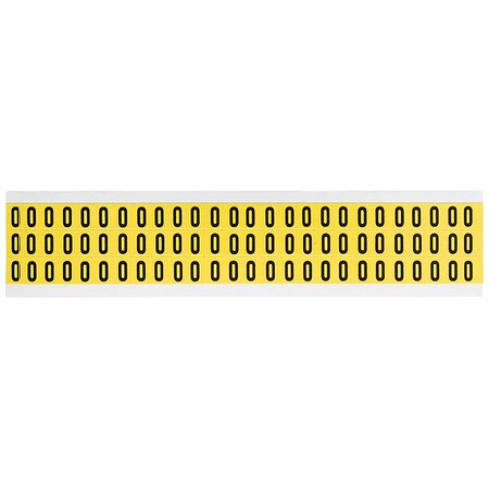 Number Label, 0, 1/2in.Hx11/32in.W, Vinyl