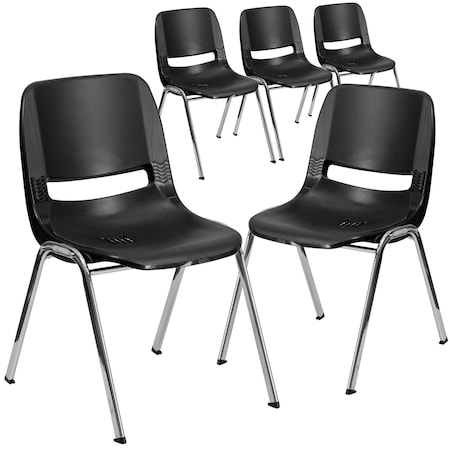 Black Stack Chair-Chrome Frame,PK5